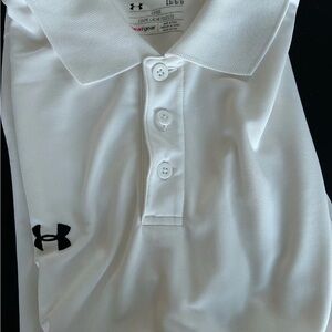 Under Armour White Polo Sz Lg